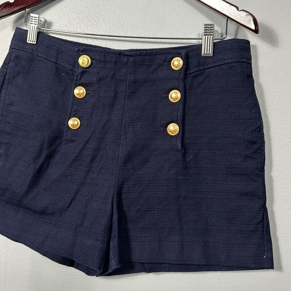 Banana Republic Navy Sailor Cotton Short with gold front buttons waist 33” - Picture 3 of 13